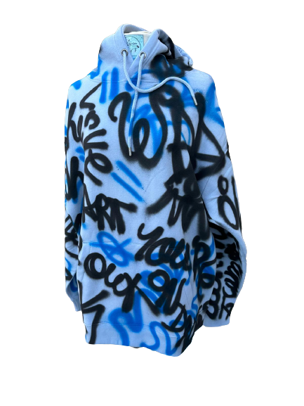 Sudadera azul celeste grafiti